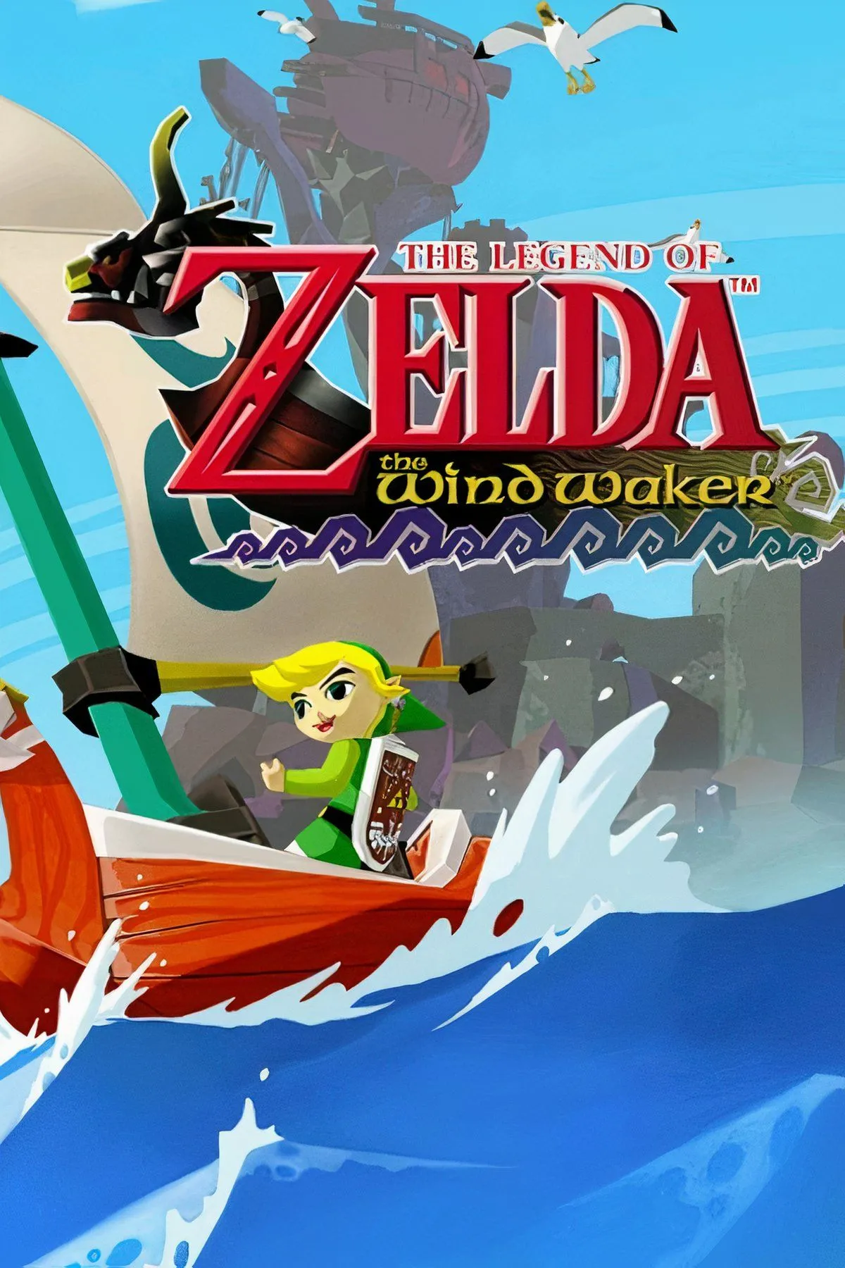 Bìa game The Legend of Zelda: The Wind Waker trên Nintendo Switch 2 với phong cách đồ họa cel-shaded đặc trưng.