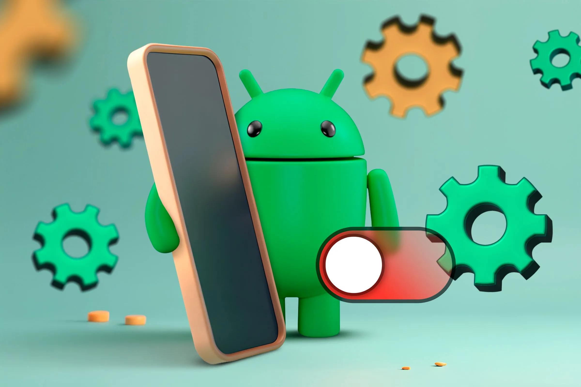 Biểu tượng Android và điện thoại, minh họa các tùy chọn cài đặt ứng dụng có thể thay đổi trong Android 16.
