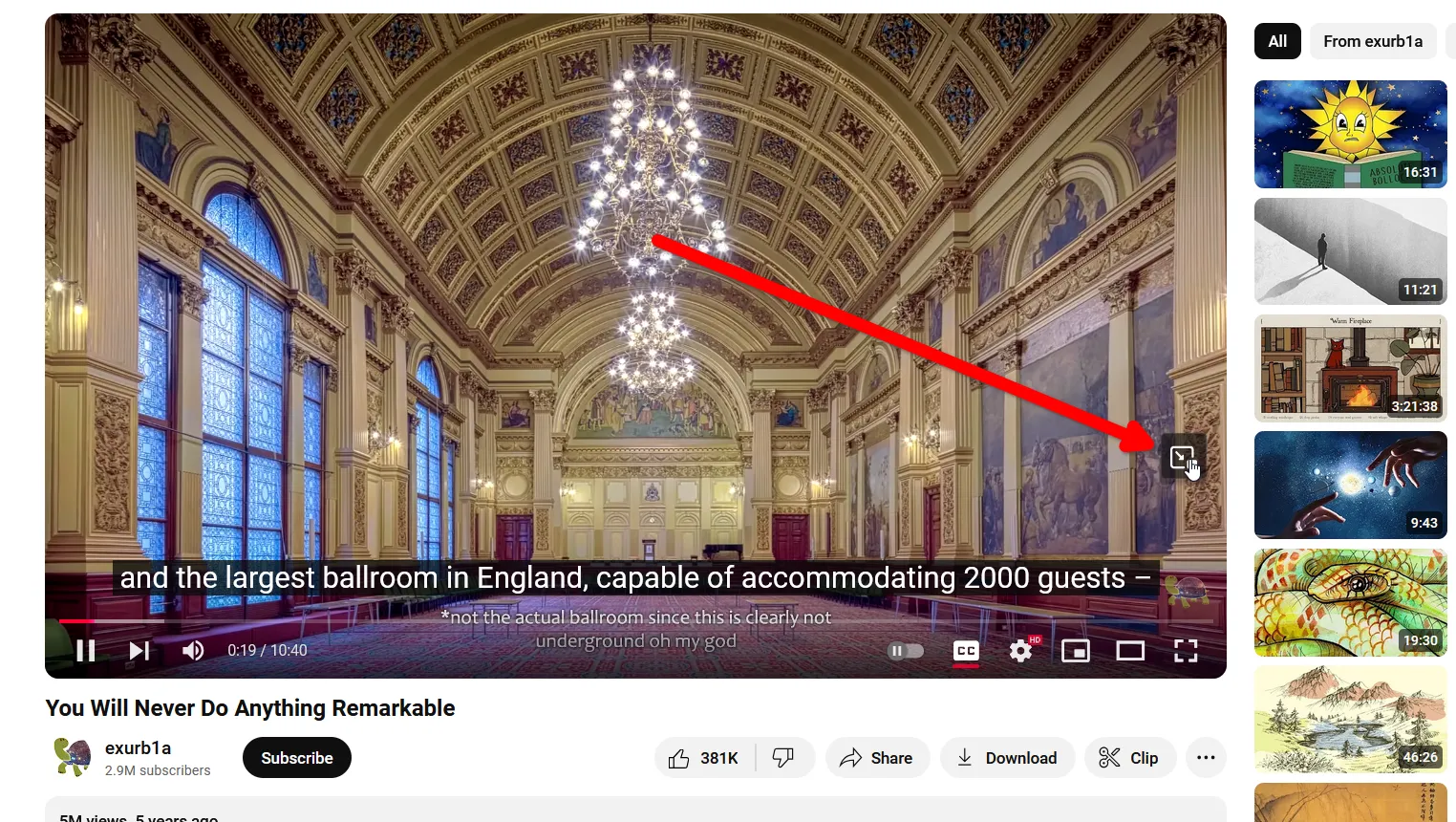Biểu tượng bật chế độ Hình trong Hình (Picture-in-Picture) xuất hiện trên video đang phát trong trình duyệt Firefox, cho phép xem video tách rời.