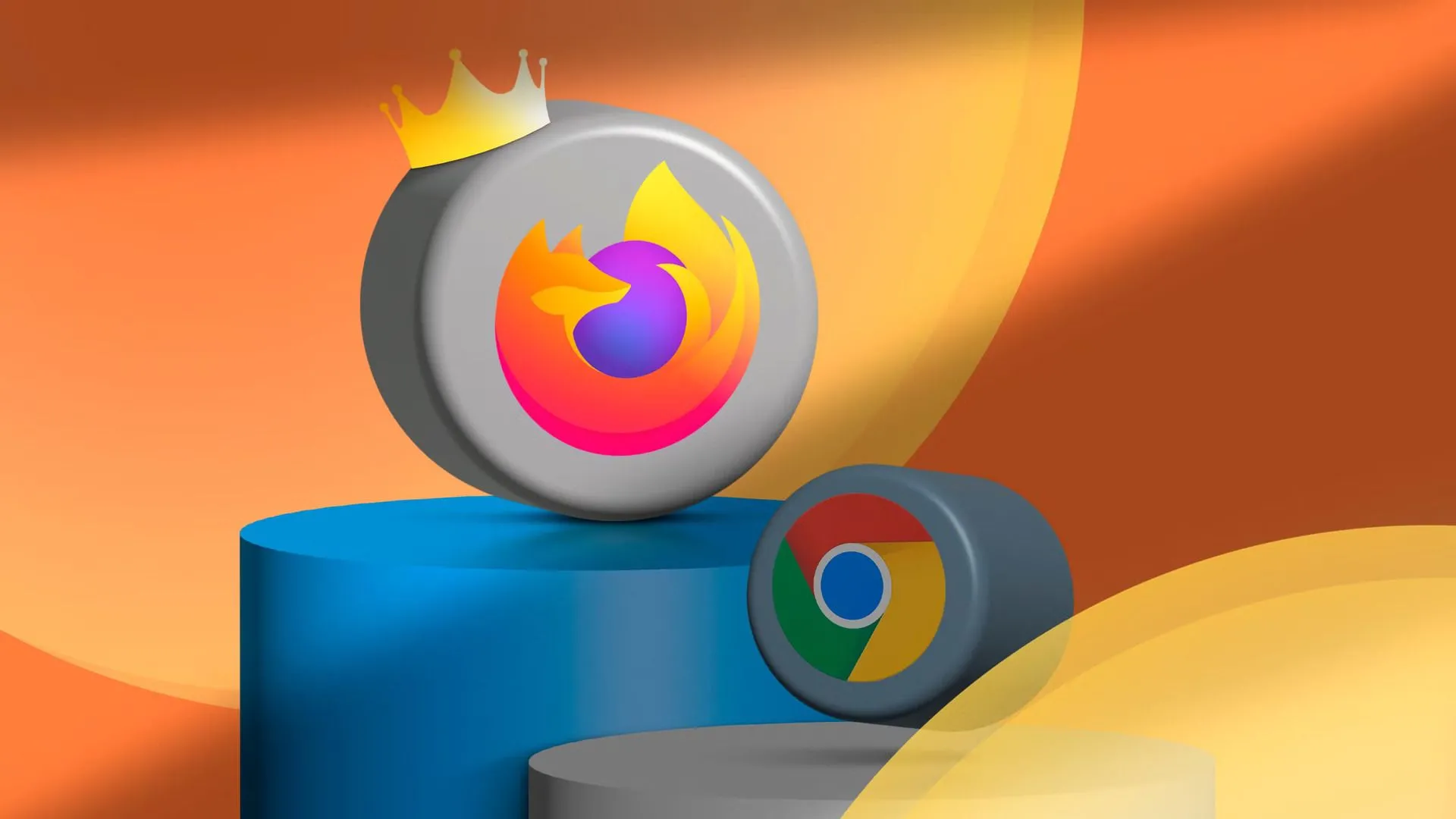 Biểu tượng Firefox đăng quang trên bục chiến thắng, vượt qua biểu tượng Chrome, biểu thị Firefox là lựa chọn trình duyệt thay thế hàng đầu trên Chromebook.