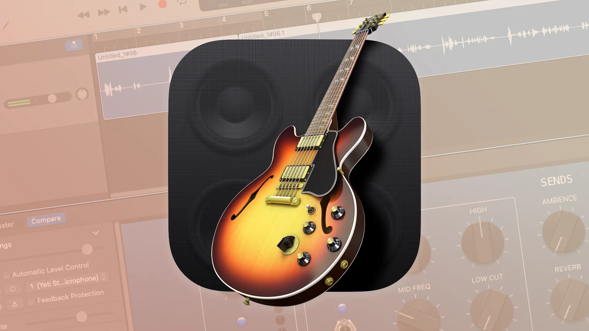 Biểu tượng nghệ thuật của ứng dụng GarageBand, thể hiện sự sáng tạo âm nhạc