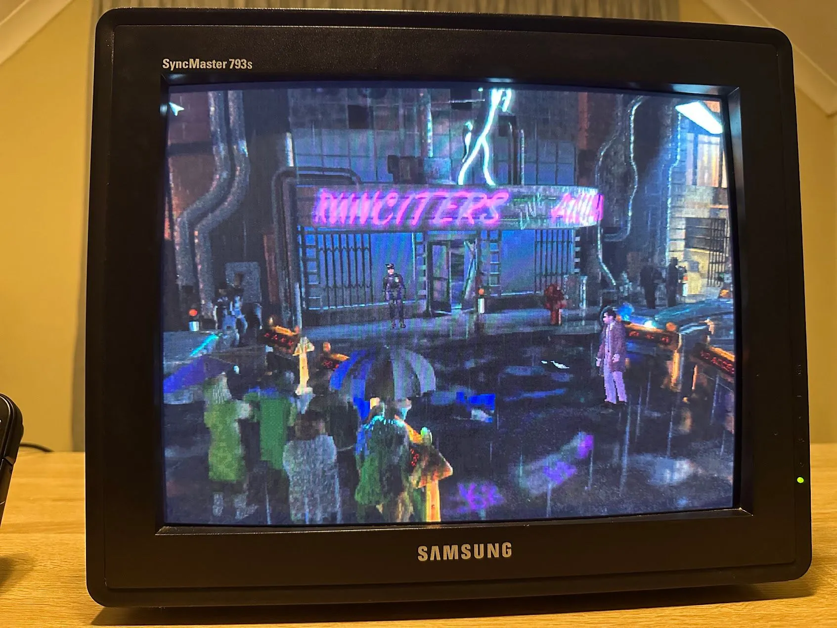 Blade Runner, một tựa game cyberpunk noir, hiển thị sống động trên màn hình CRT