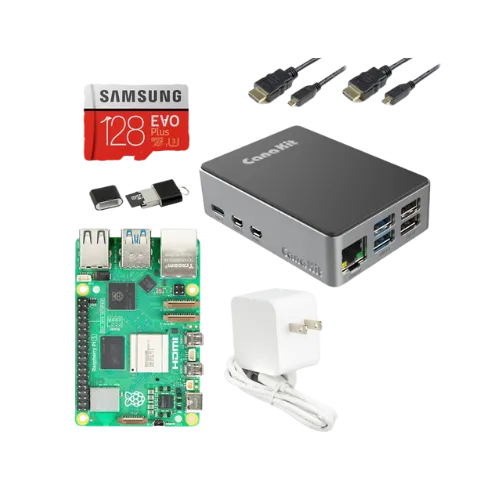 Bộ Raspberry Pi CanaKit 5 starter kit với các linh kiện