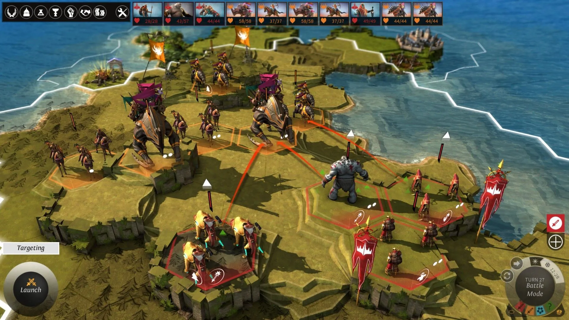 Các đội quân tấn công lẫn nhau trong Endless Legend.