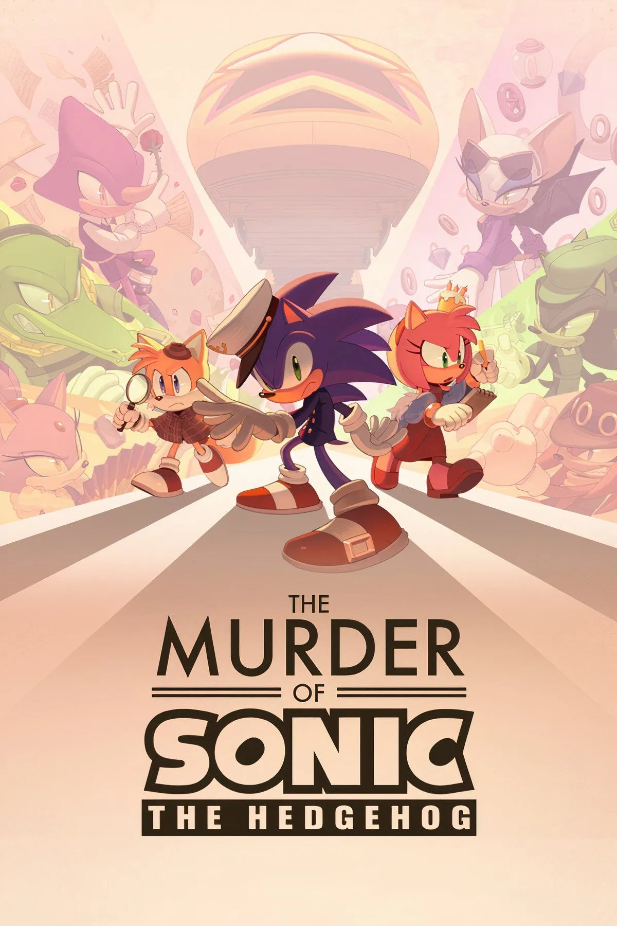 Các nhân vật Sonic đang điều tra một vụ án mạng giả tưởng trên tàu