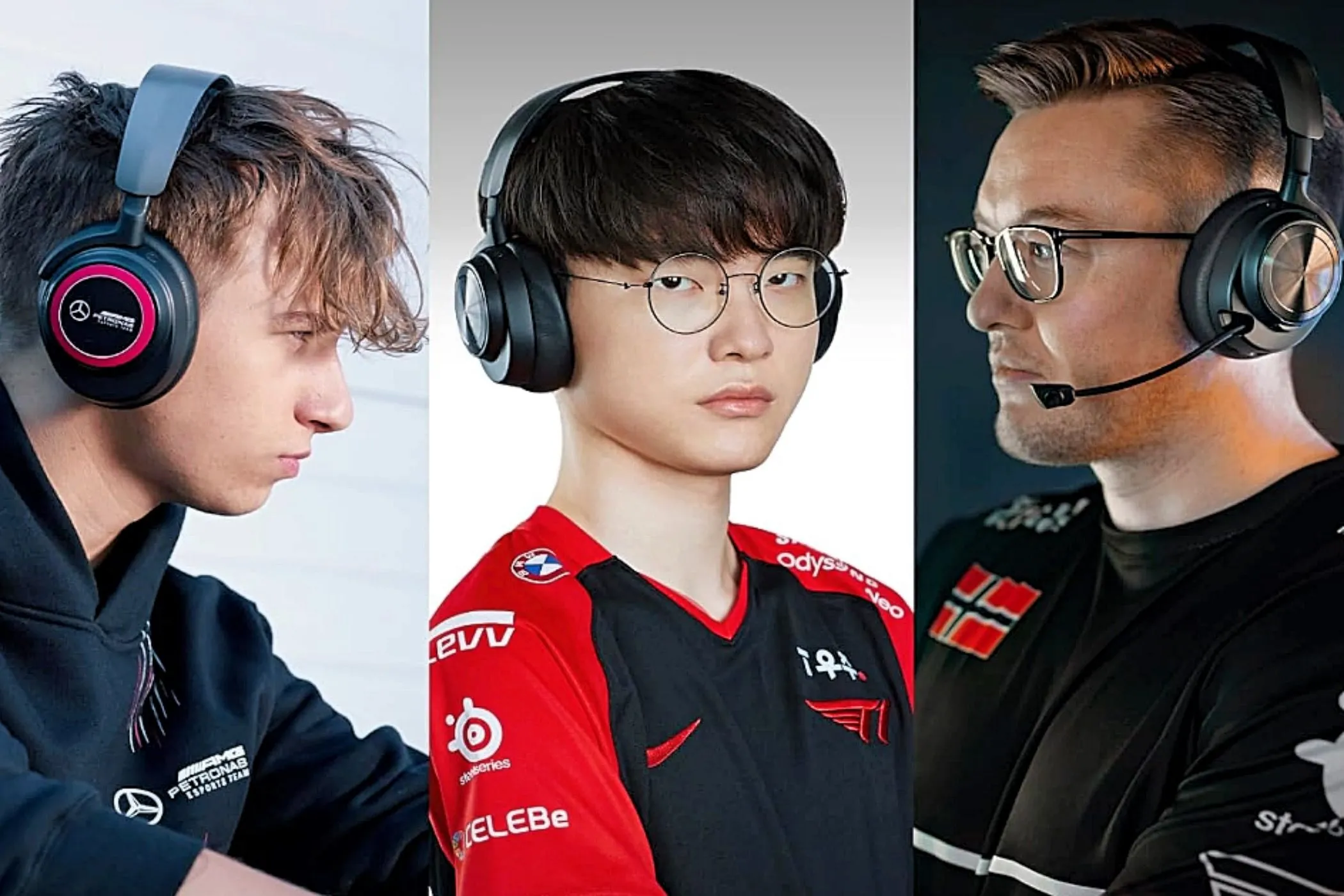Các thành viên đội tuyển eSports chuyên nghiệp sử dụng tai nghe SteelSeries Arctis Nova Pro, thể hiện sự chuyên nghiệp của ngành thể thao điện tử