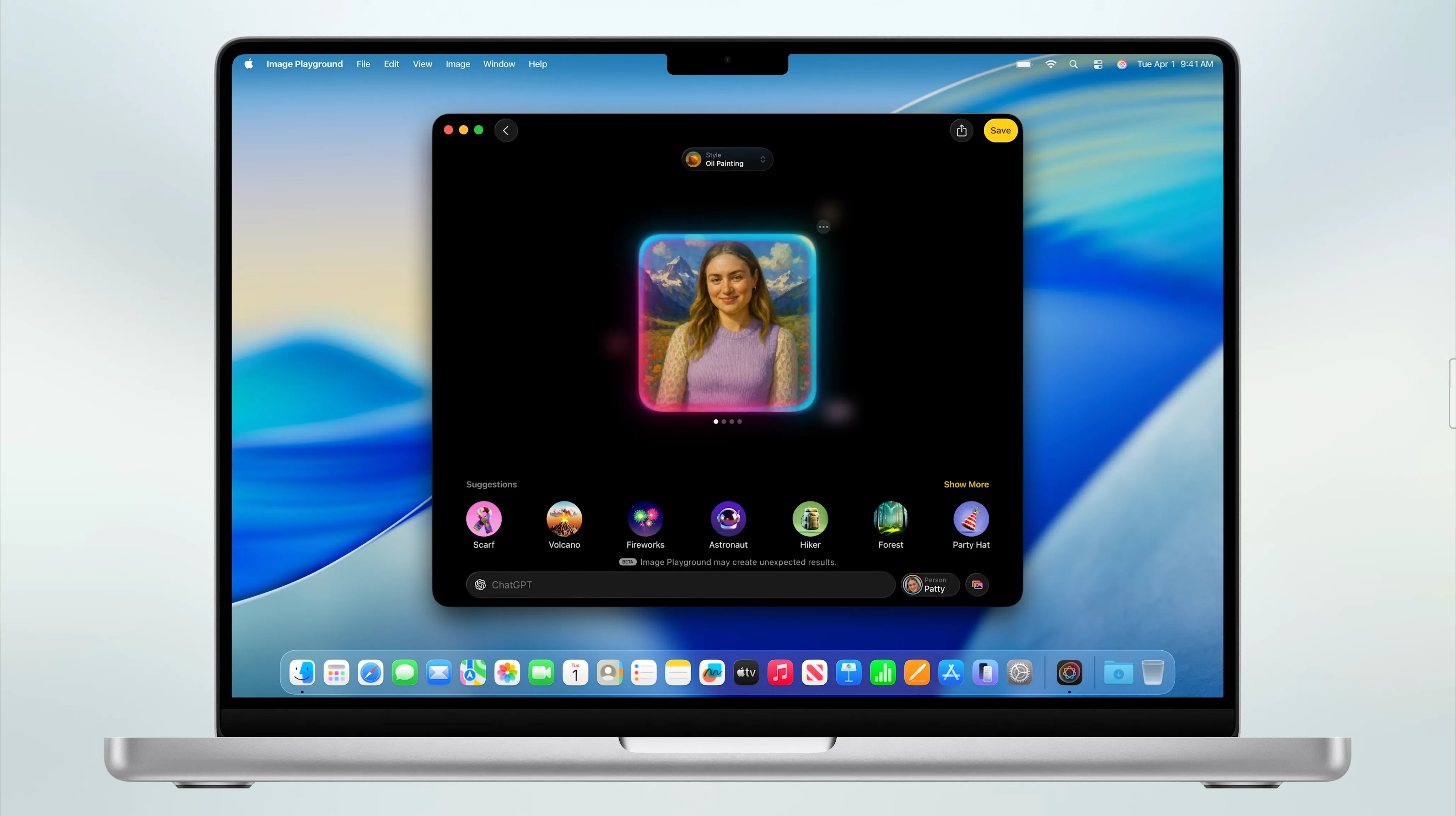 Cải tiến ứng dụng Image Playground trên macOS 26 Tahoe, tích hợp AI.