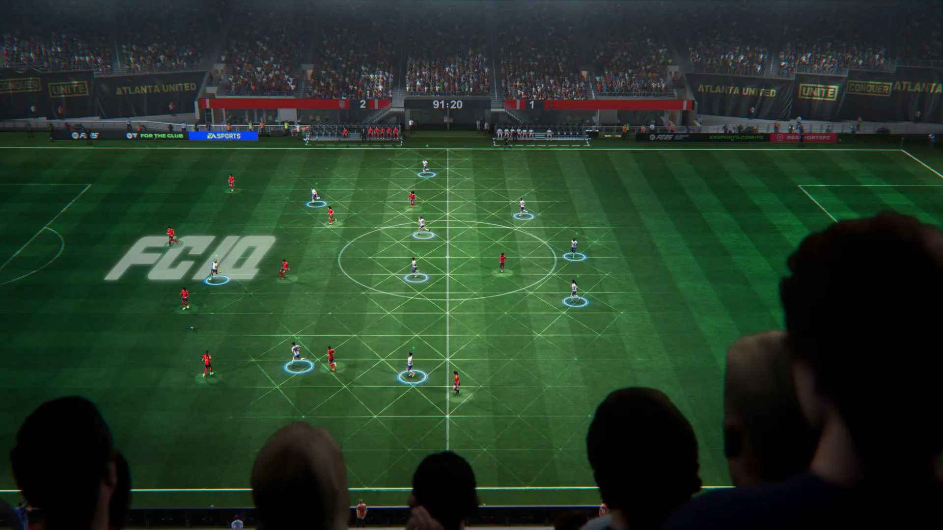 Cảnh chơi game EA SPORTS FC 25 với đồ họa nâng cấp trên Nintendo Switch 2.