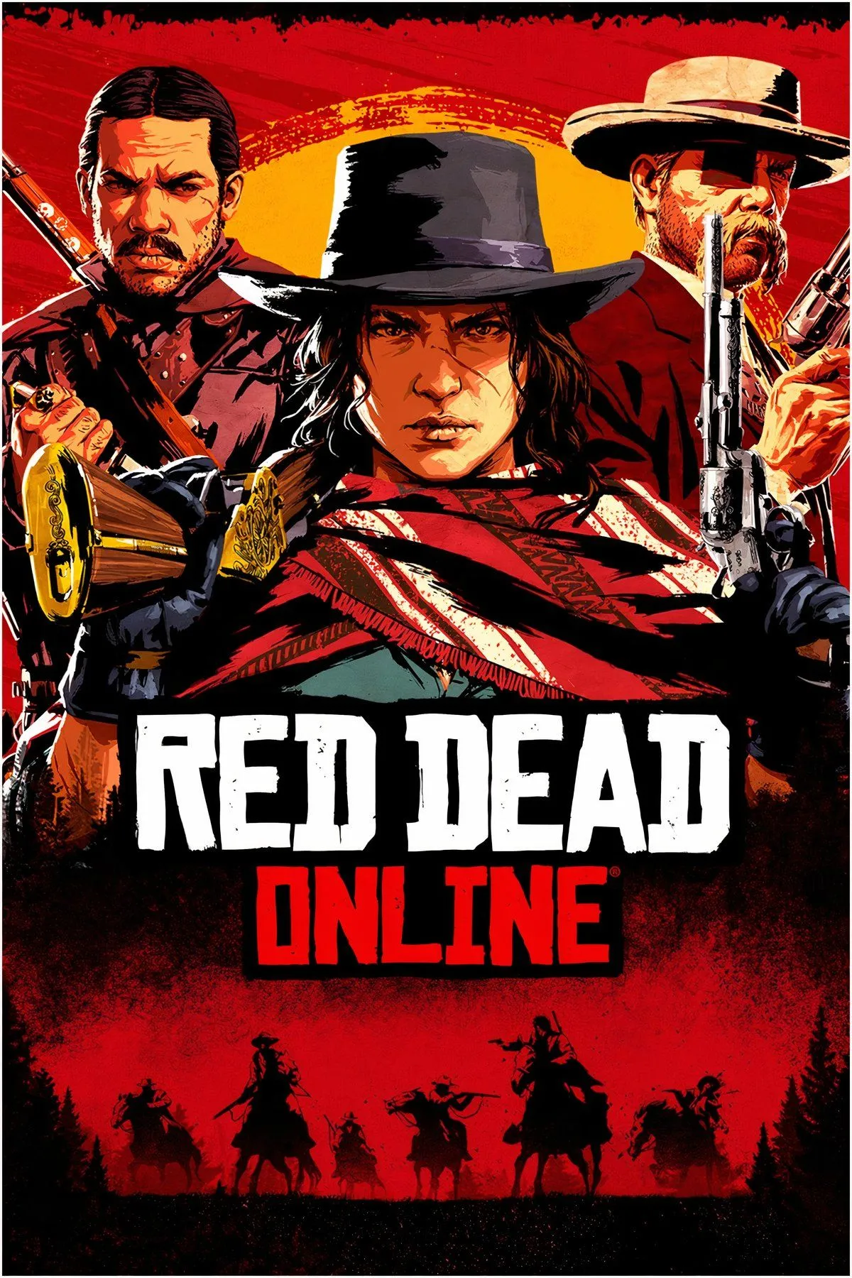 Cảnh quan hùng vĩ của miền Viễn Tây trong Red Dead Online, với nhân vật cưỡi ngựa khám phá thế giới mở rộng lớn