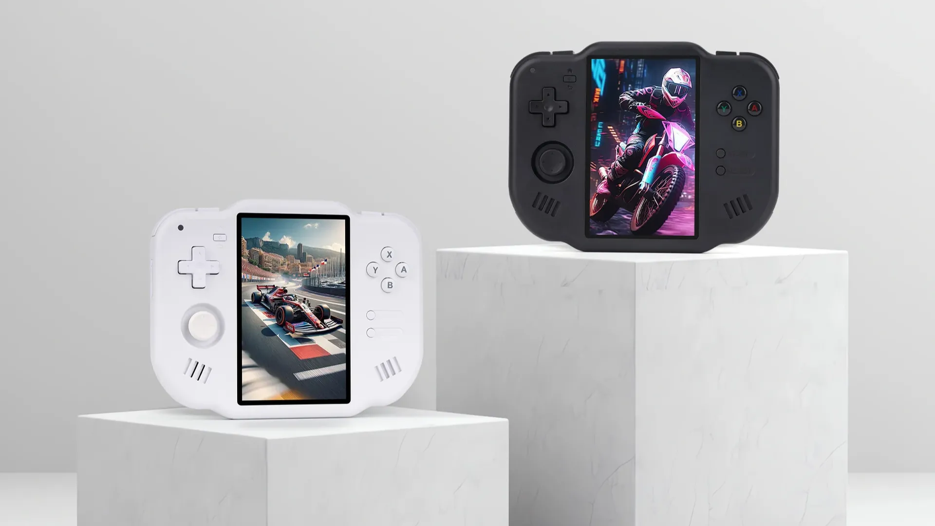 Cặp máy chơi game MagicX Zero 40 giả lập Nintendo DS với màn hình kép.