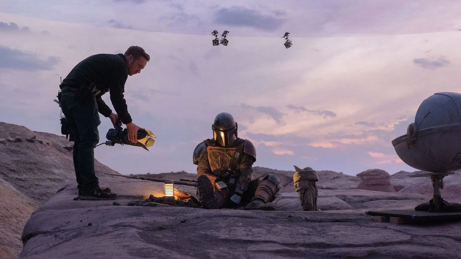 Công nghệ The Volume trên phim trường The Mandalorian, sử dụng Unreal Engine để tạo phông nền ảo.