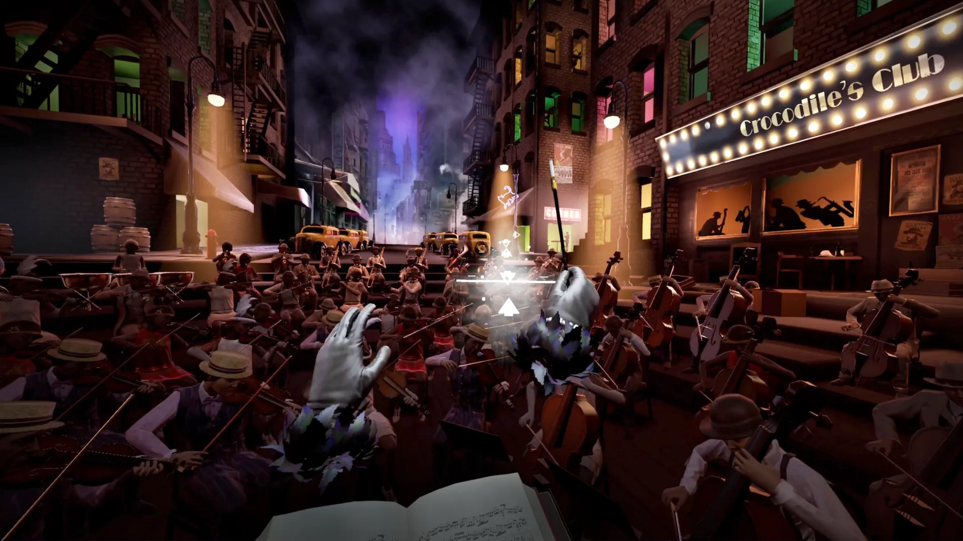 Dàn nhạc biểu diễn nhạc Jazz trên đường phố New York trong game Maestro VR với Meta Quest 3