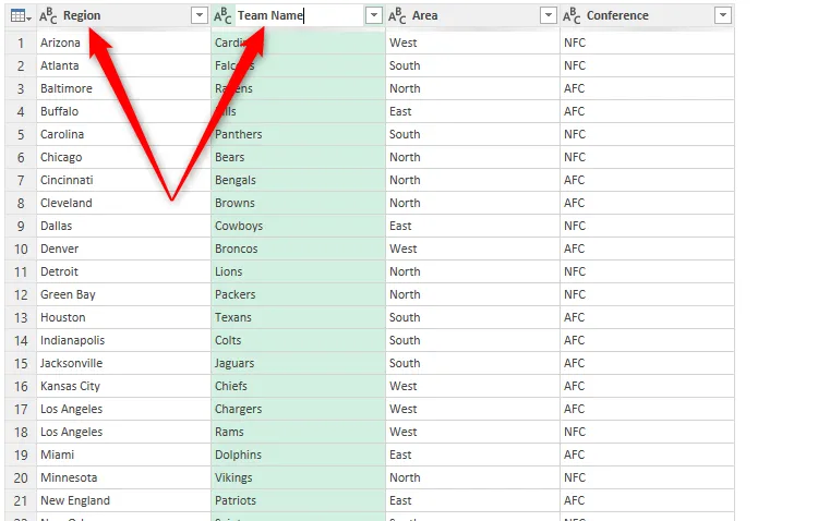 Đổi tên các cột đã tách trong Power Query Editor của Excel để dễ quản lý