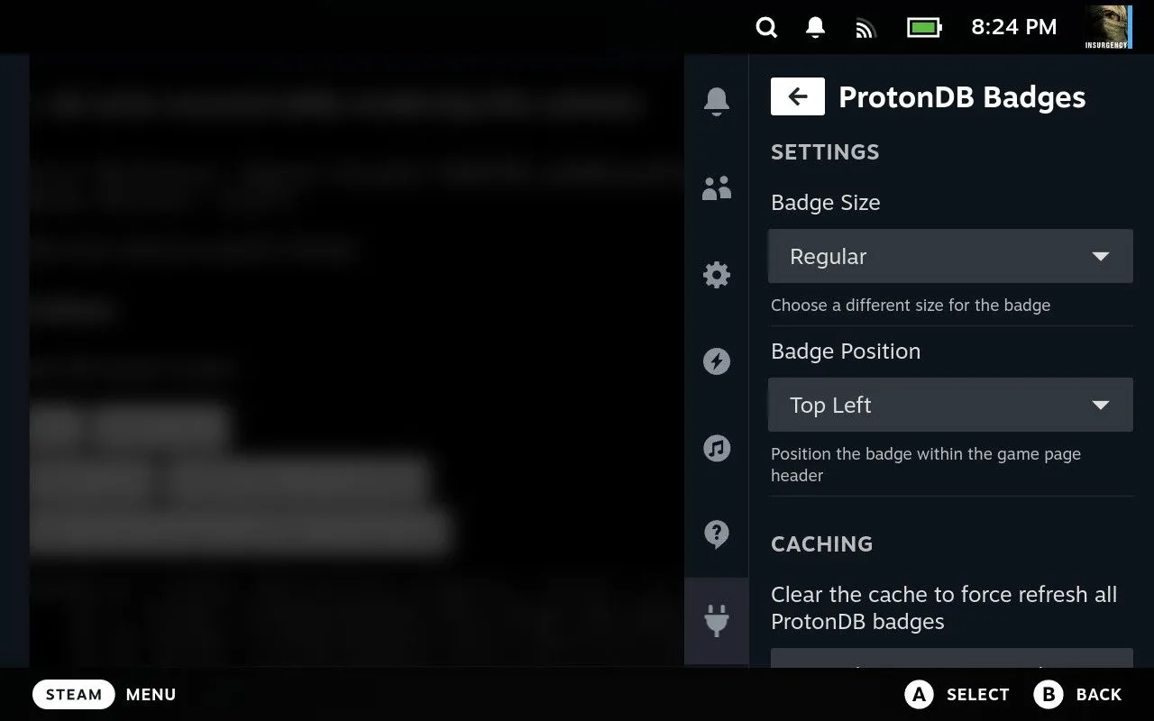 Giao diện Decky Plugin Loader trên Steam Deck, hiển thị các tùy chọn tùy biến Game Mode