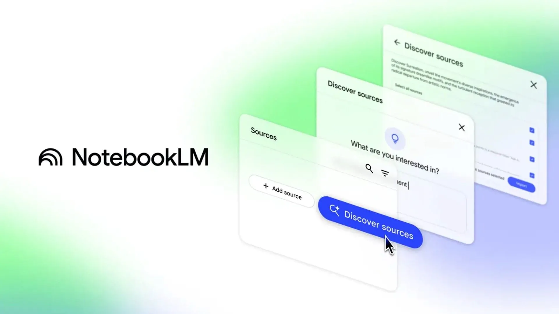 Giao diện Google NotebookLM với biểu tượng Gemini AI và các tùy chọn công việc.