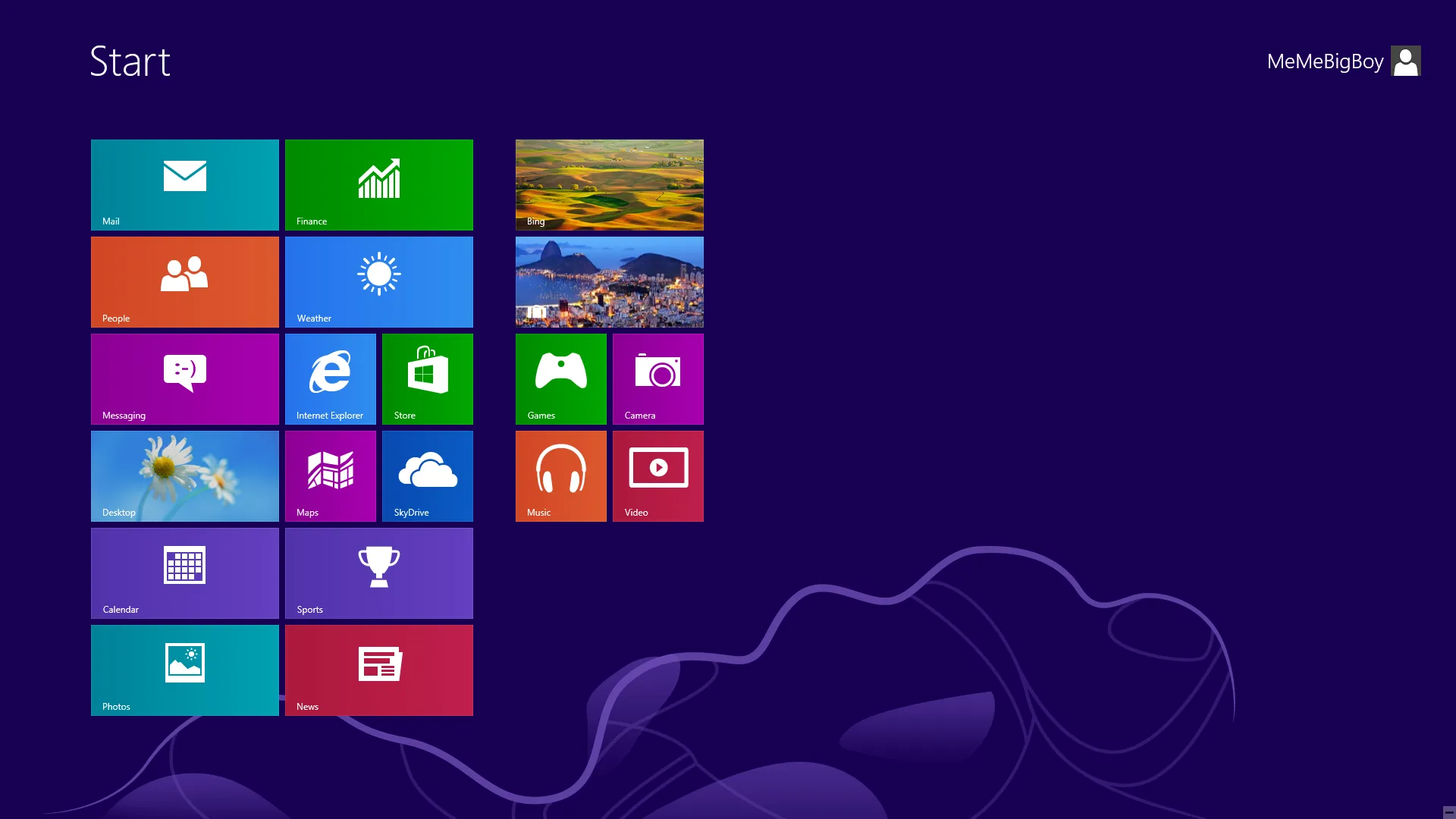 Giao diện Metro UI của Windows 8, minh họa sự thay đổi thiết kế từ Aero sang phong cách phẳng.