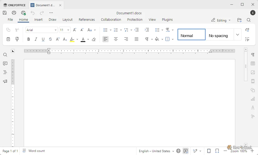 Giao diện ONLYOFFICE giống Microsoft Word hiện đại
