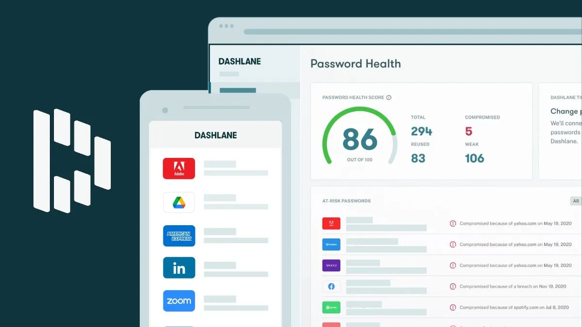 Giao diện tính năng Password Health của Dashlane trên màn hình máy tính