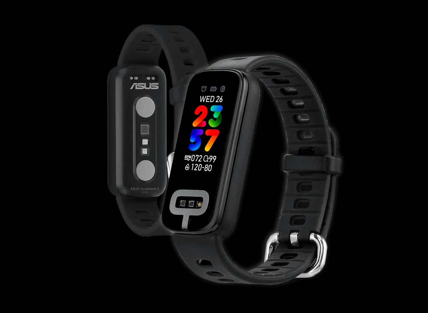 Góc nhìn cạnh bên của ASUS VivoWatch 6 AERO hiển thị thiết kế và nút bấm