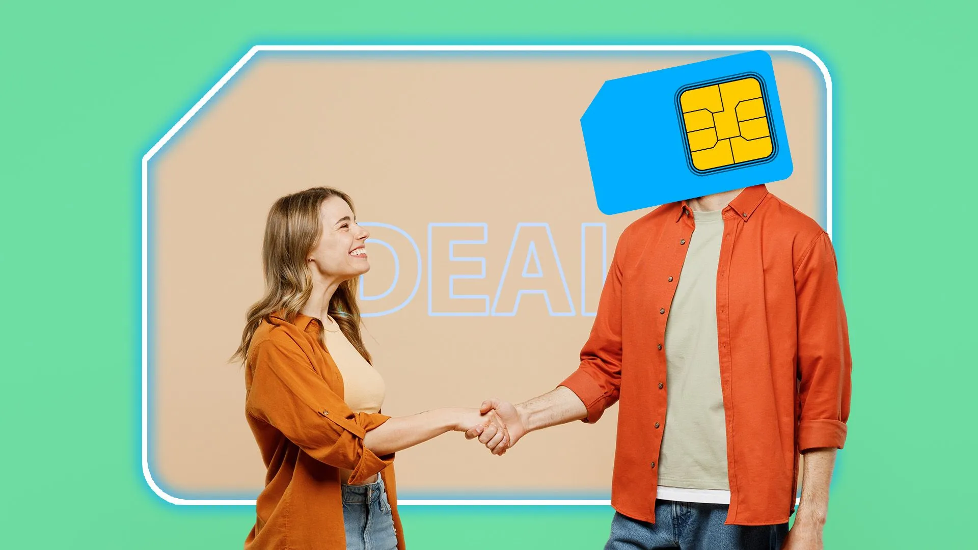 hai người bắt tay tượng trưng cho đàm phán gói cước điện thoại và thẻ SIM
