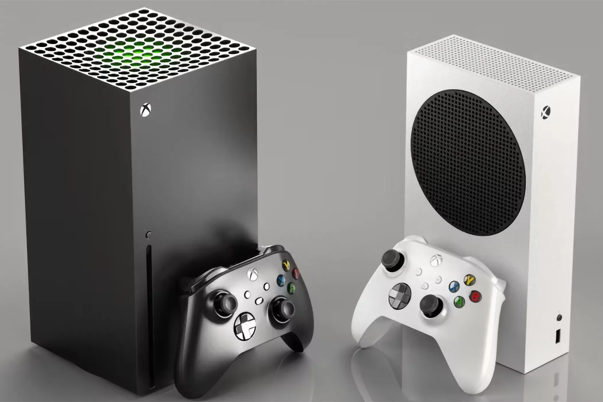 Hai phiên bản console Xbox Series X và Xbox Series S đặt cạnh nhau, đại diện cho việc lựa chọn giữa việc sở hữu console hoặc trải nghiệm game qua đám mây.