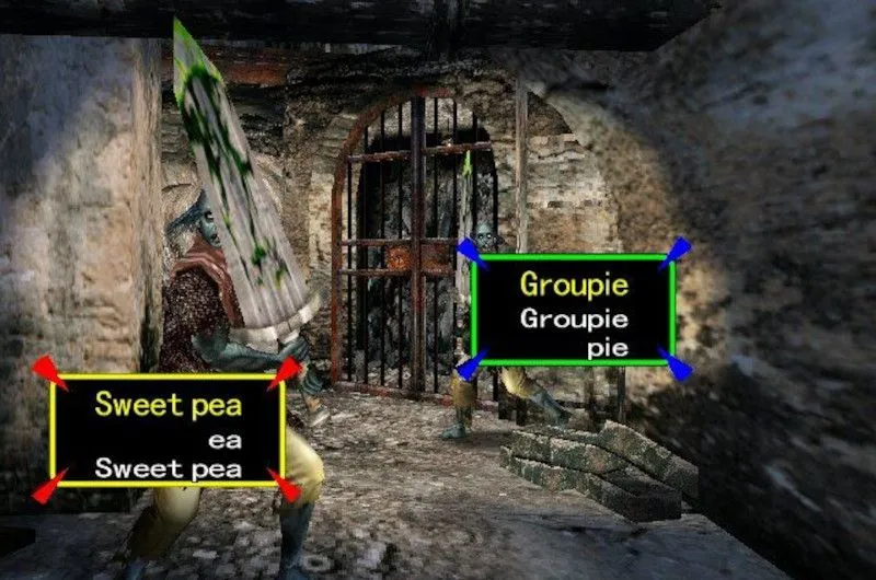 Hai zombie cầm kiếm trong The Typing of the Dead, game bắn súng kinh điển kết hợp gõ phím