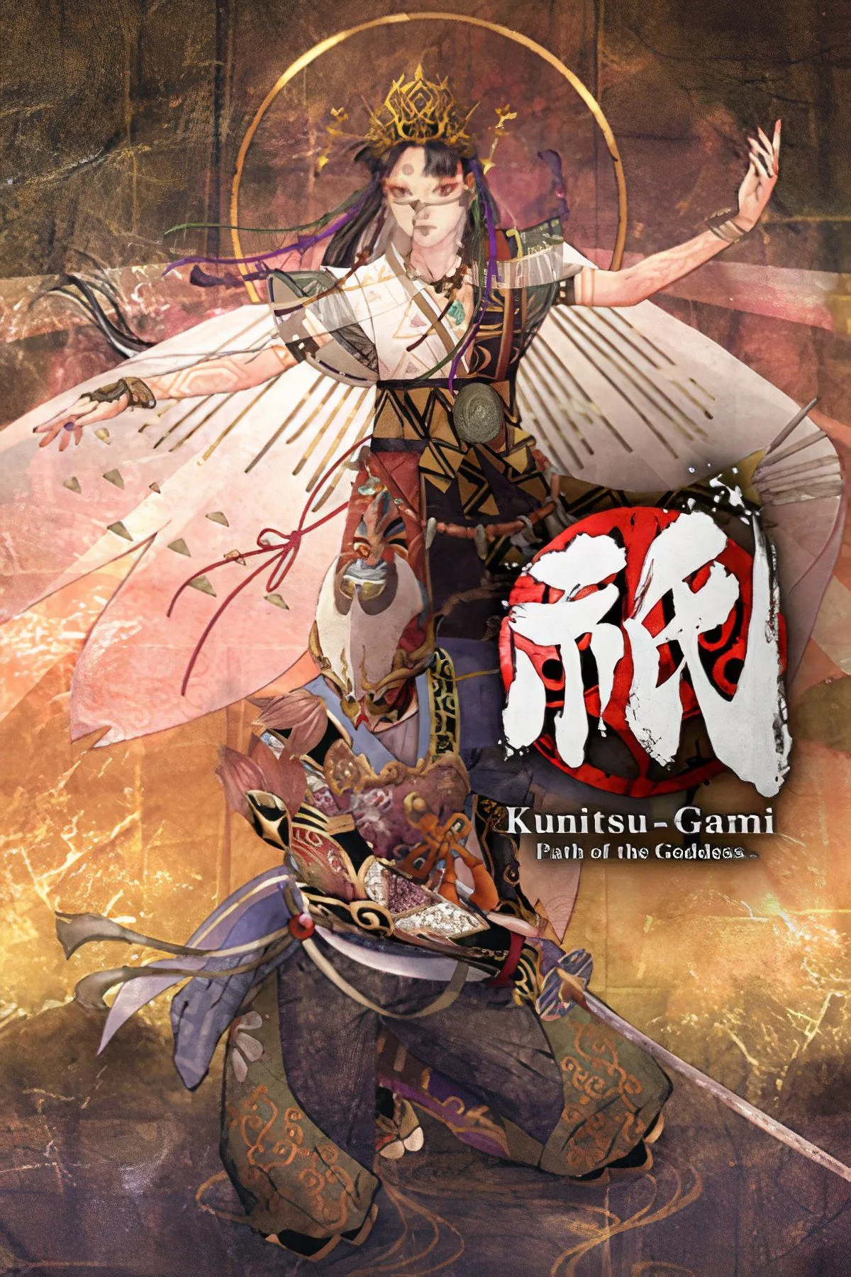 Hình ảnh gameplay Kunitsu-gami: Path of the Goddess trên Nintendo Switch 2, thể hiện chiến binh Soh chiến đấu với quái vật.