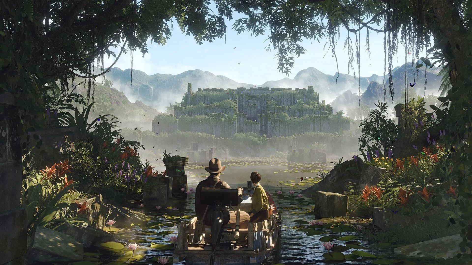 Hình ảnh quảng bá game Indiana Jones và Vòng Tròn Lớn, thể hiện giao diện nhật ký (Journal) của Indiana Jones, nơi lưu giữ các ghi chú và manh mối quan trọng cho cuộc phiêu lưu