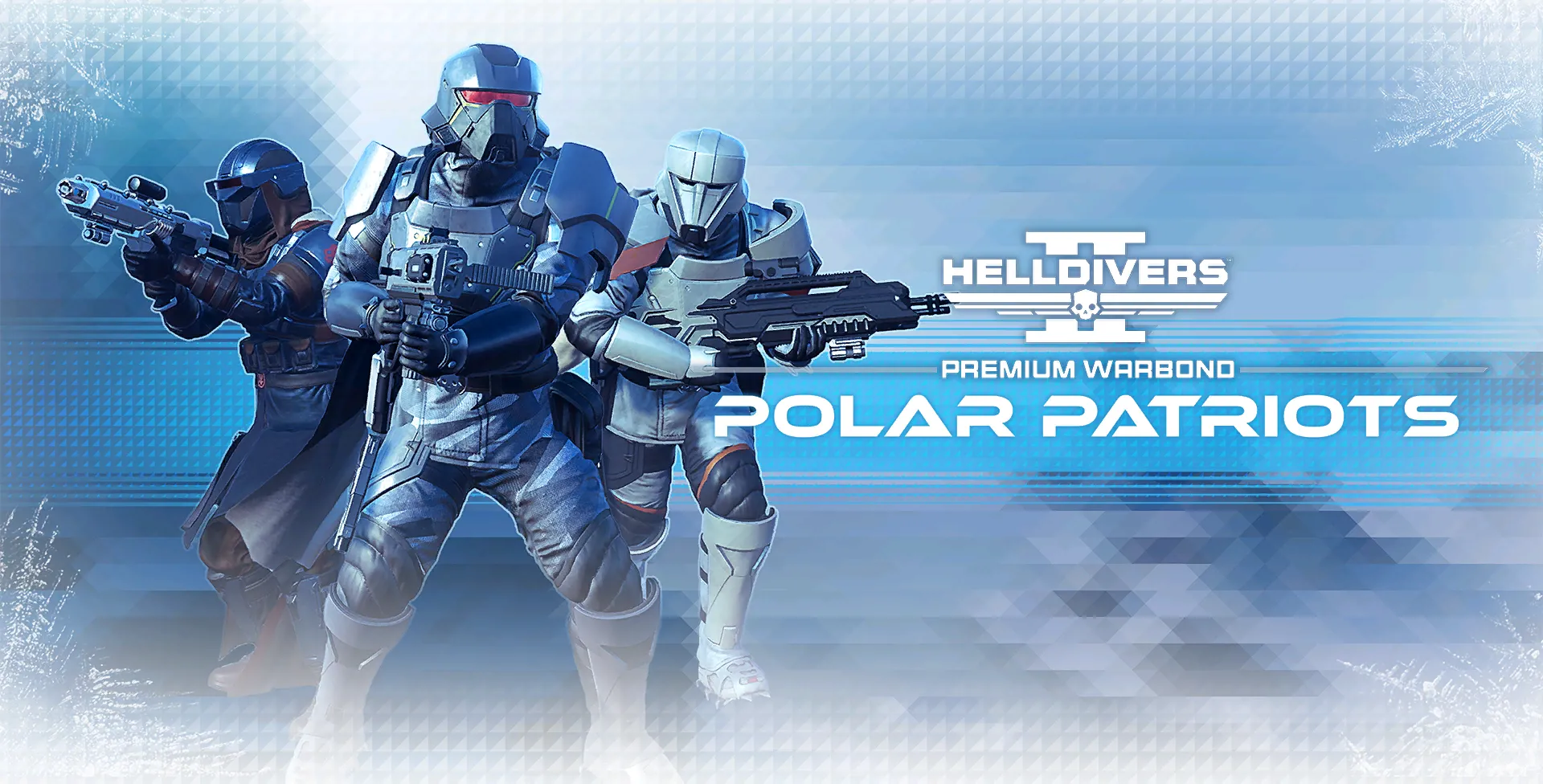 Hình ảnh Warbond Polar Patriots trong Helldivers 2, nổi bật với trang bị dành cho môi trường lạnh giá.