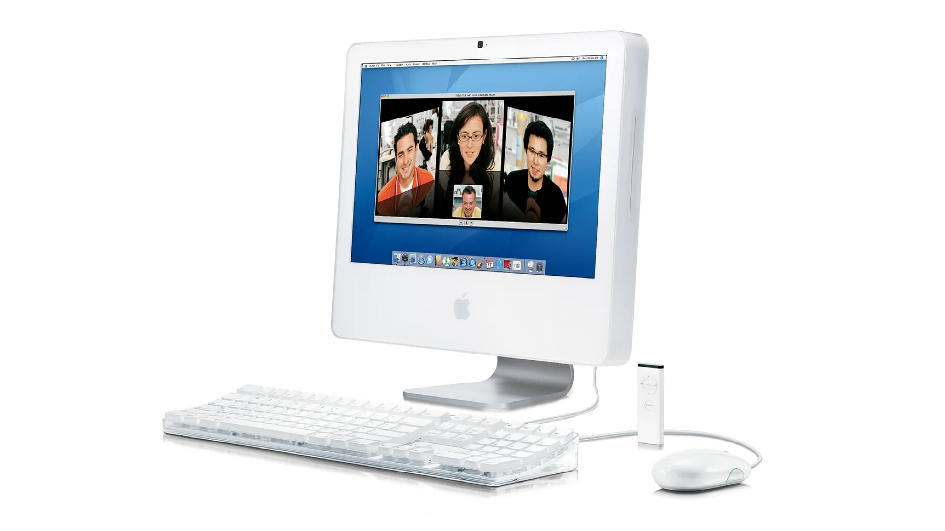 iMac Intel Polycarbonate màu trắng đặt trên nền trắng
