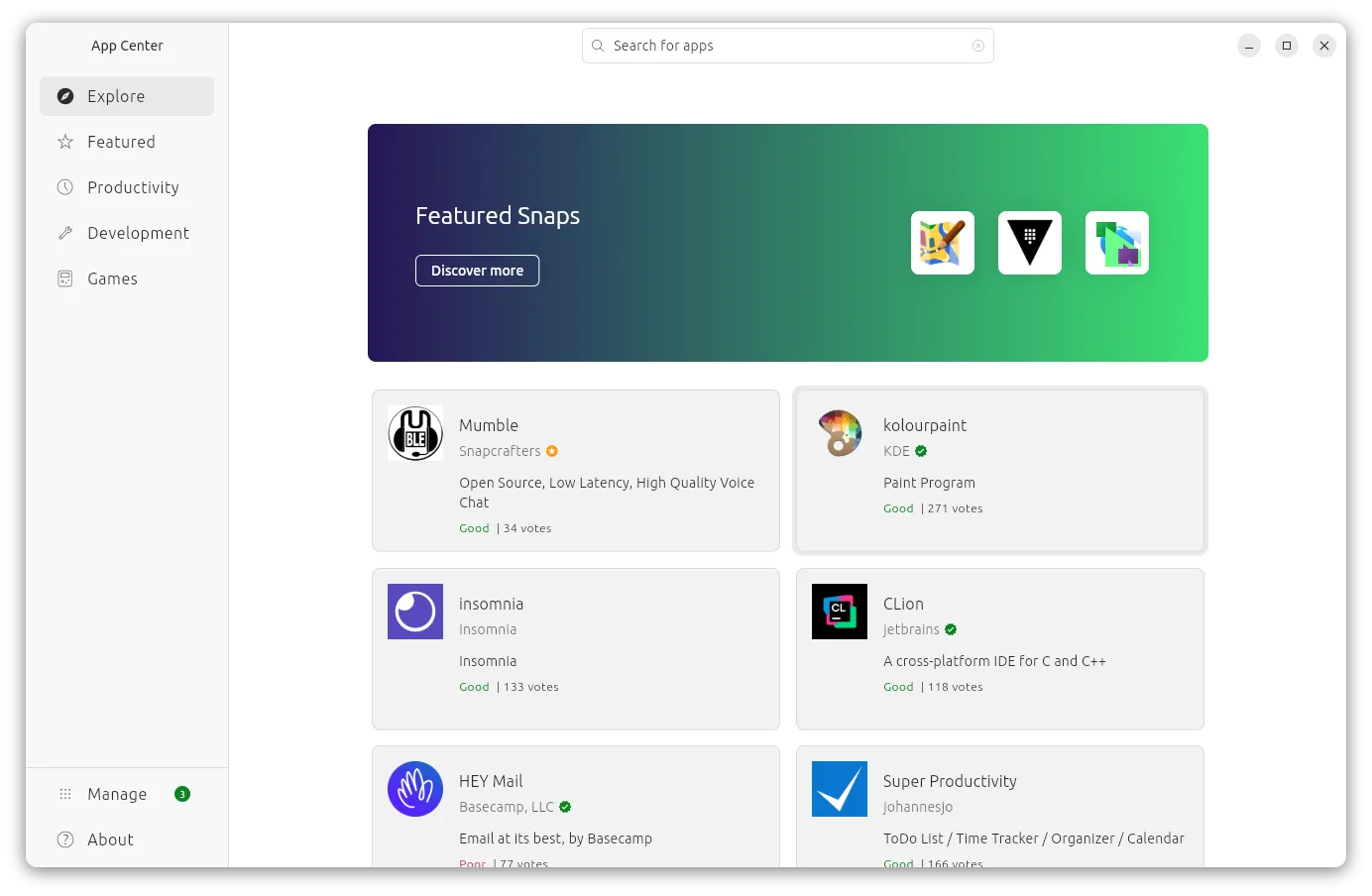 Kho ứng dụng Ubuntu, nơi người dùng có thể tìm và cài đặt các phần mềm