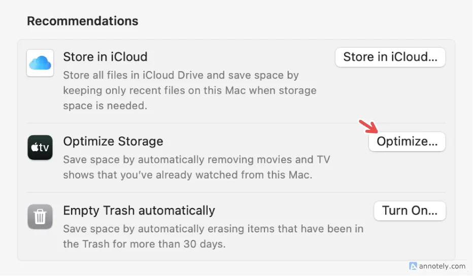 Kích hoạt tính năng Optimize Storage để tối ưu dung lượng trên Mac