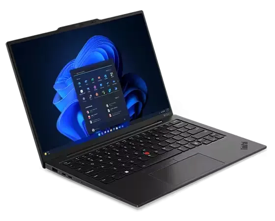Laptop Lenovo ThinkPad X1 Carbon Gen 12 mở ra màn hình desktop Linux