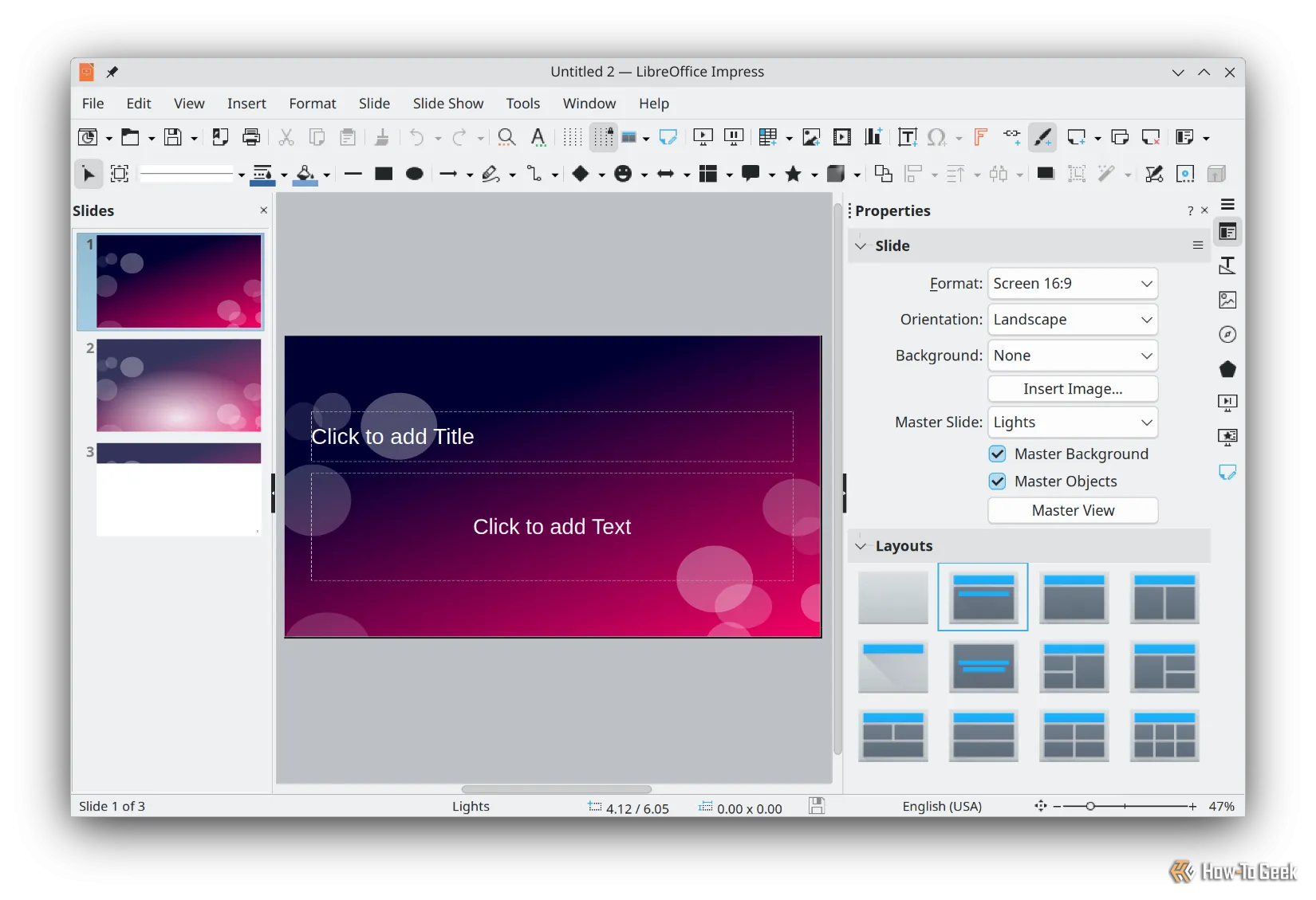 LibreOffice Impress, ứng dụng tương đương PowerPoint trong Kubuntu