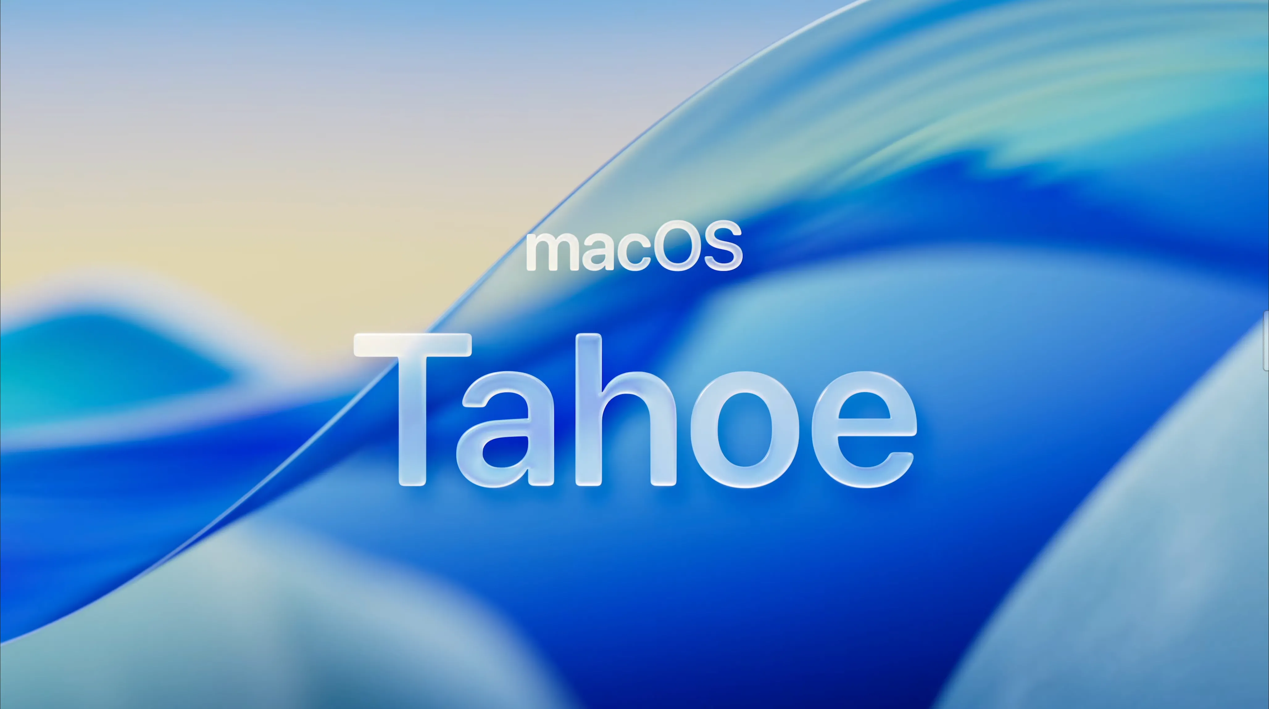 Logo macOS 26 Tahoe với phong cách thiết kế Liquid Glass.