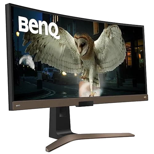 Màn hình chơi game BenQ EW3880R với logo và thương hiệu nổi bật, đại diện cho công nghệ giảm mờ chuyển động.