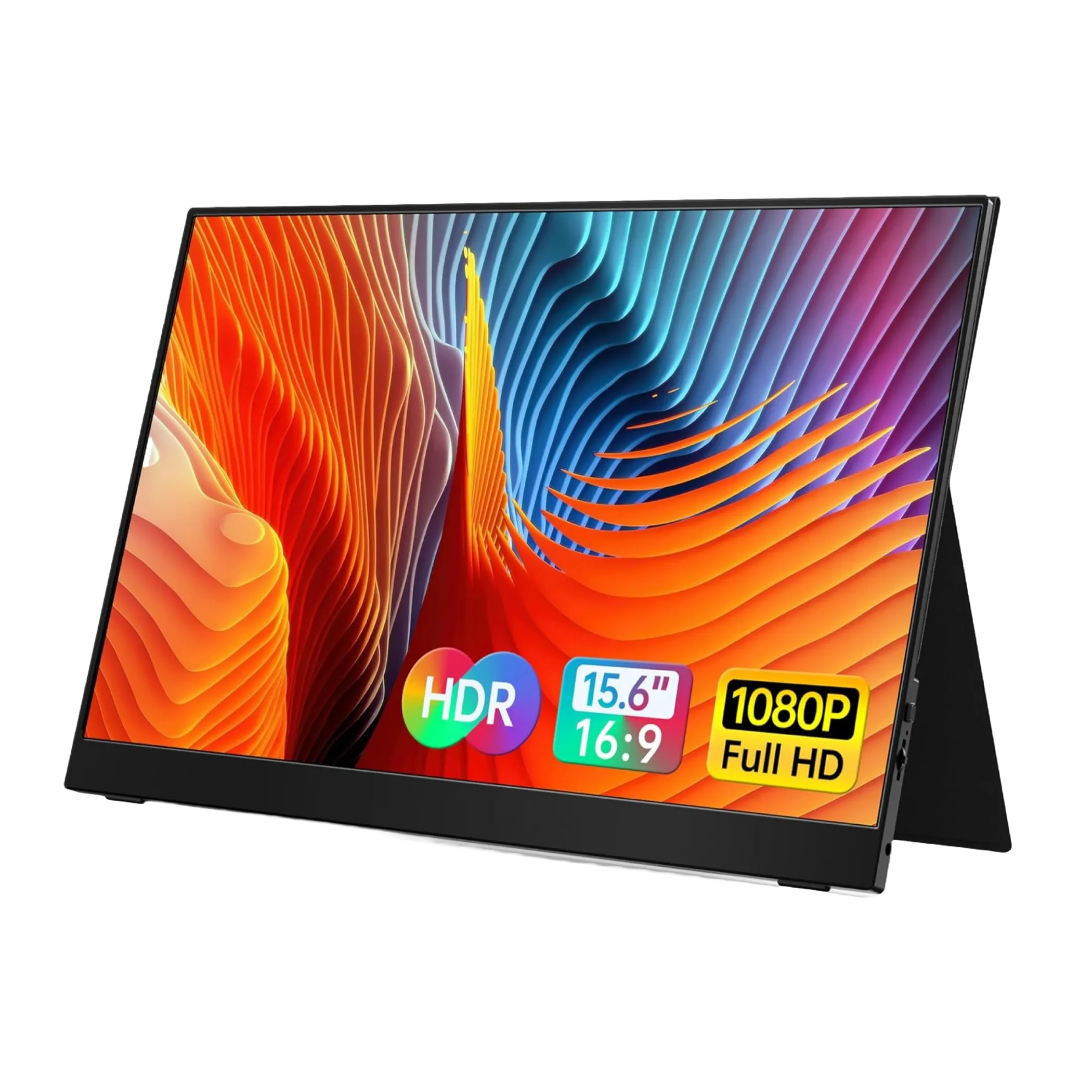 Màn hình di động Vilva 15.6 inch với cổng kết nối USB-C và HDMI, đặt trên bàn làm việc