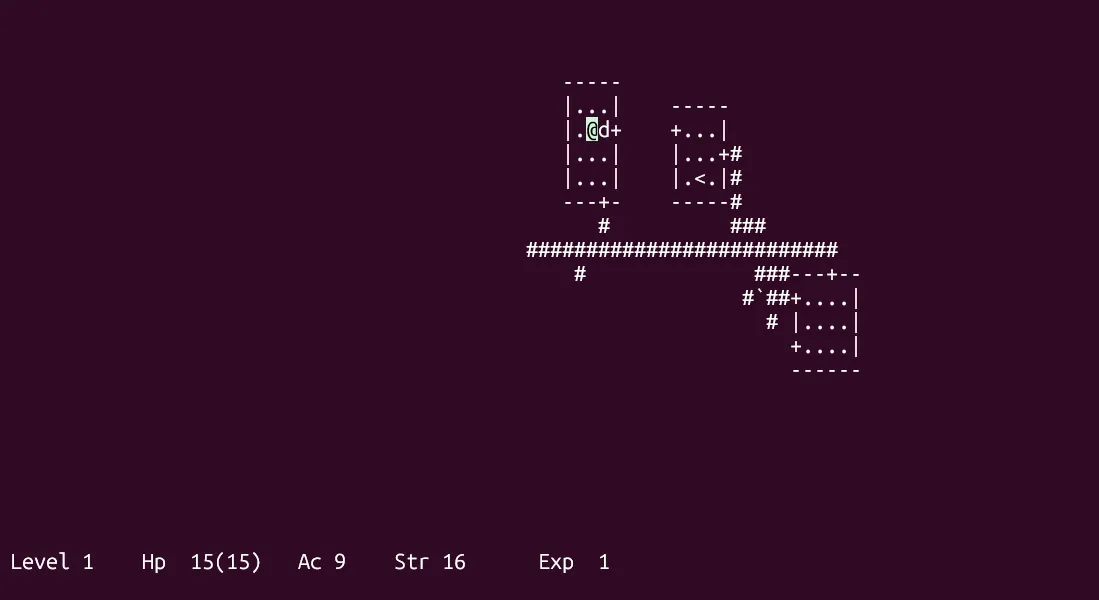 Màn hình game Hack của BSD games