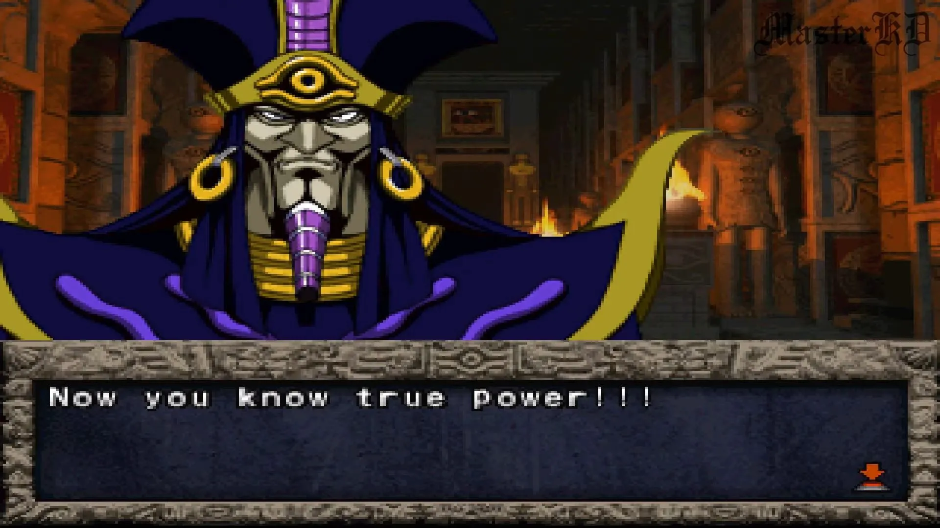 Màn hình &quot;Game Over&quot; trong Yu-Gi-Oh! Forbidden Memories, thể hiện thất bại của người chơi.