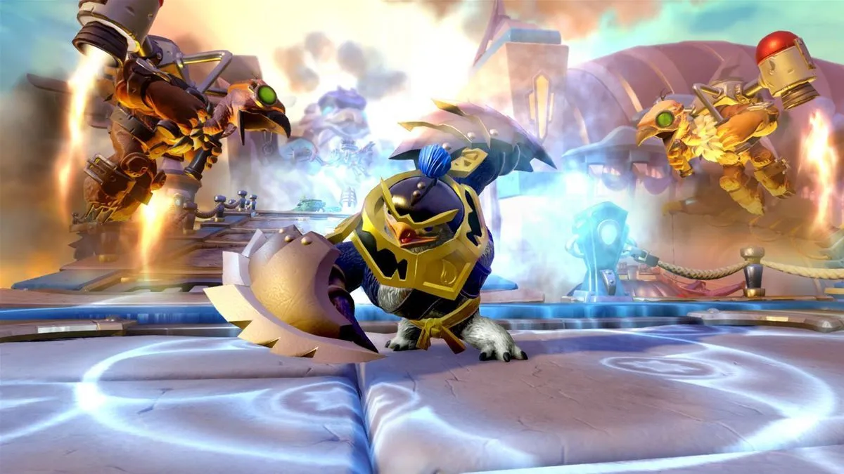 Màn hình gameplay của tựa game Skylanders: Imaginators, một ví dụ điển hình về game toys-to-life.