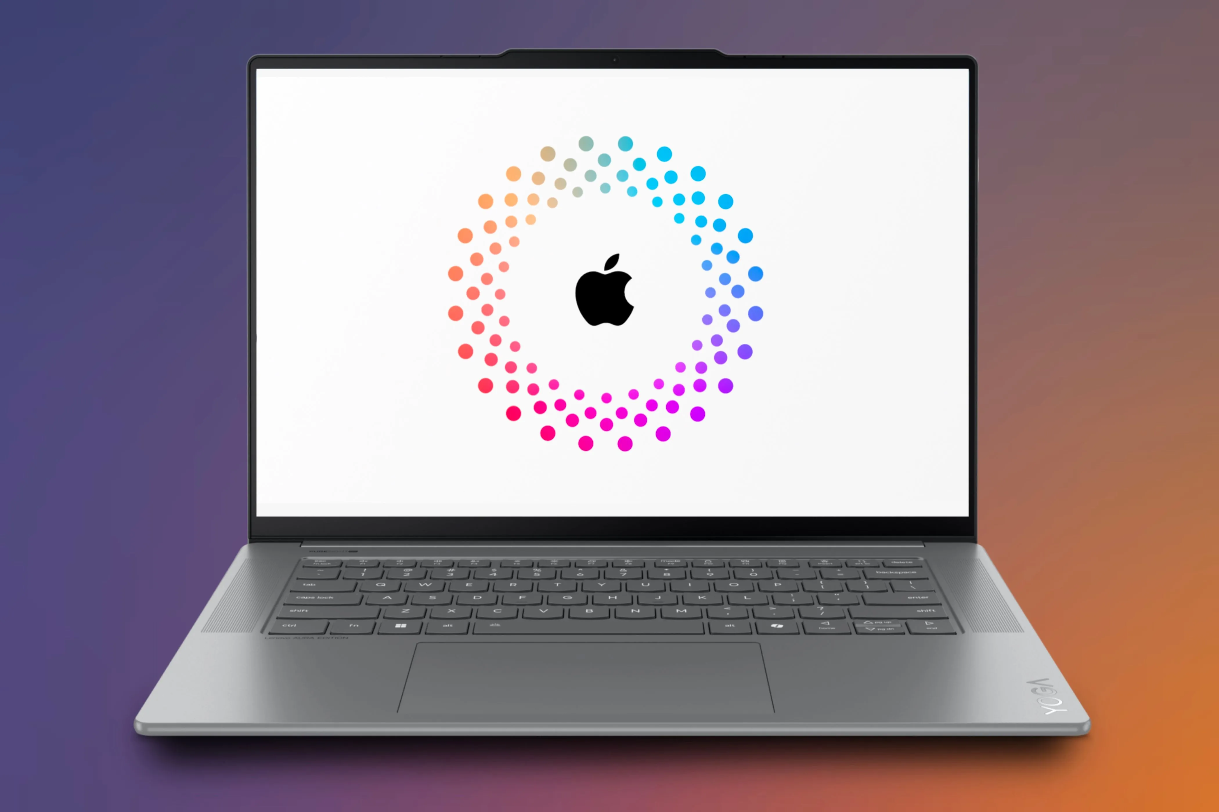 Máy tính Windows hiển thị biểu tượng Apple Account, nhấn mạnh việc tạo tài khoản Apple ID trên thiết bị không Apple.
