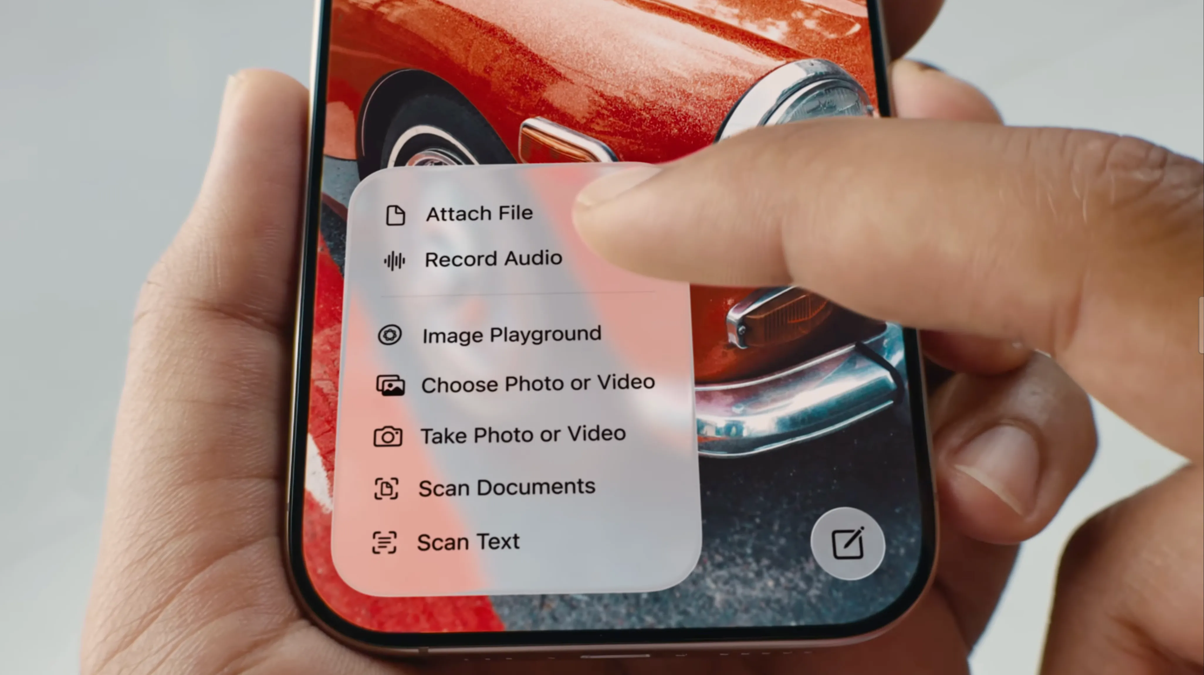 Menu ngữ cảnh Liquid Glass trên iOS 26