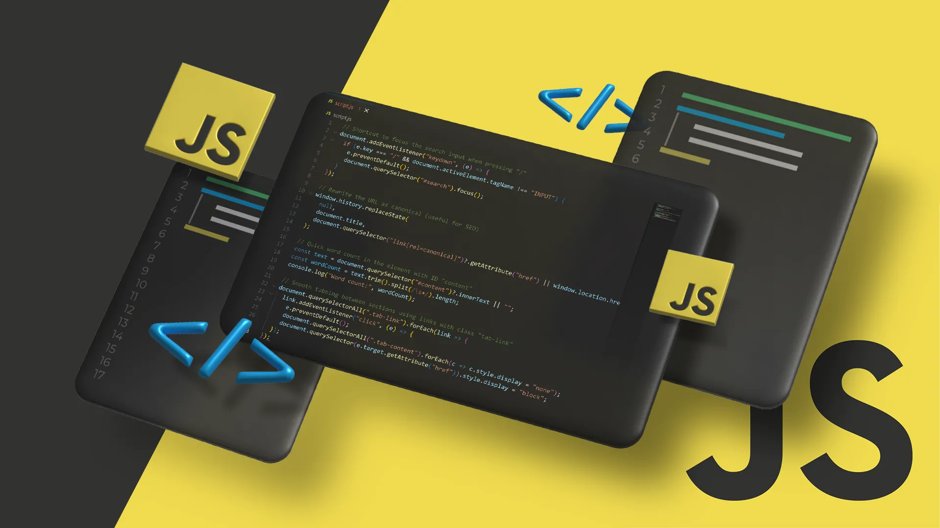 Mô tả giao diện trình chỉnh sửa mã IDE với đoạn mã JavaScript, minh họa khả năng phát triển plugin cho Joplin