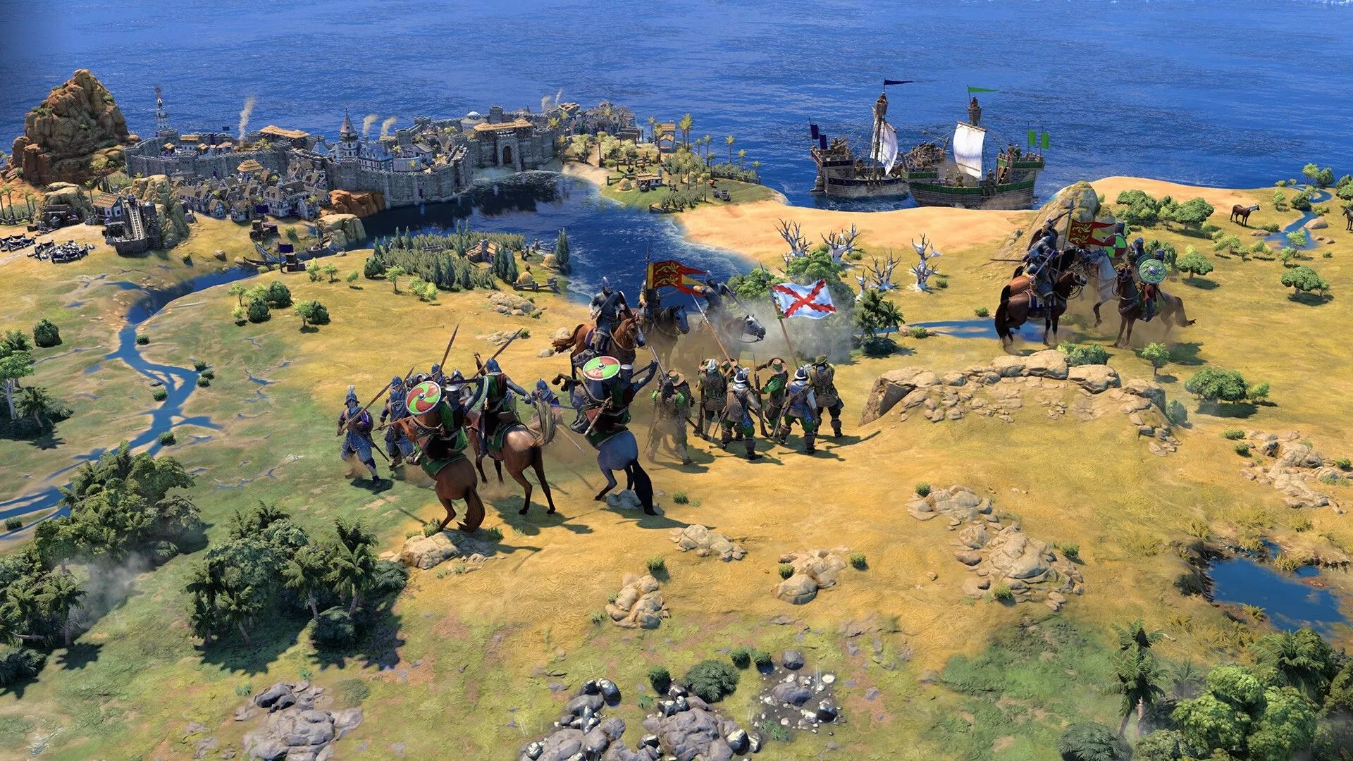 Một đội quân tấn công đội quân khác trong Sid Meier's Civilization 7.