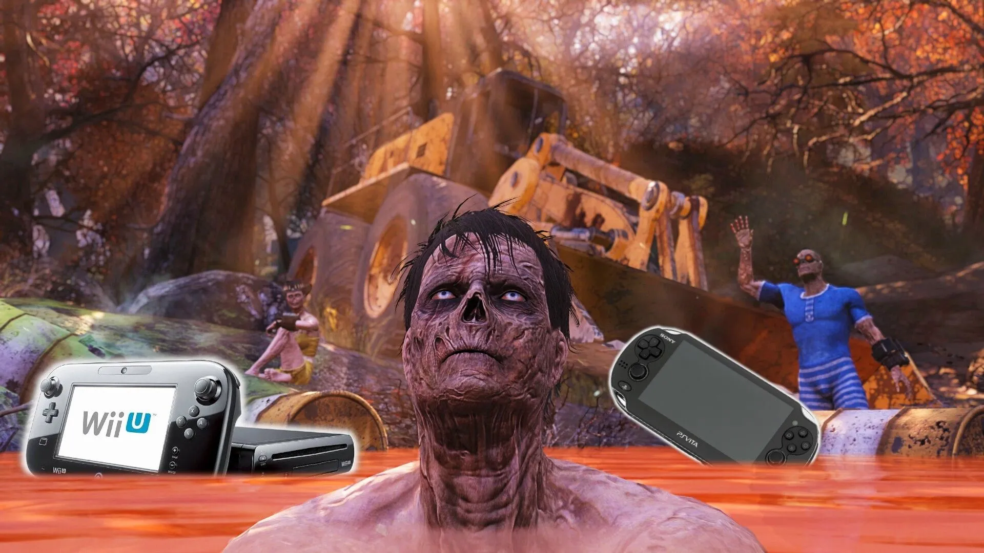 Một nhân vật Ghoul trong Fallout 76 cùng với các máy chơi game console, liên quan đến những giao dịch game đáng tiếc