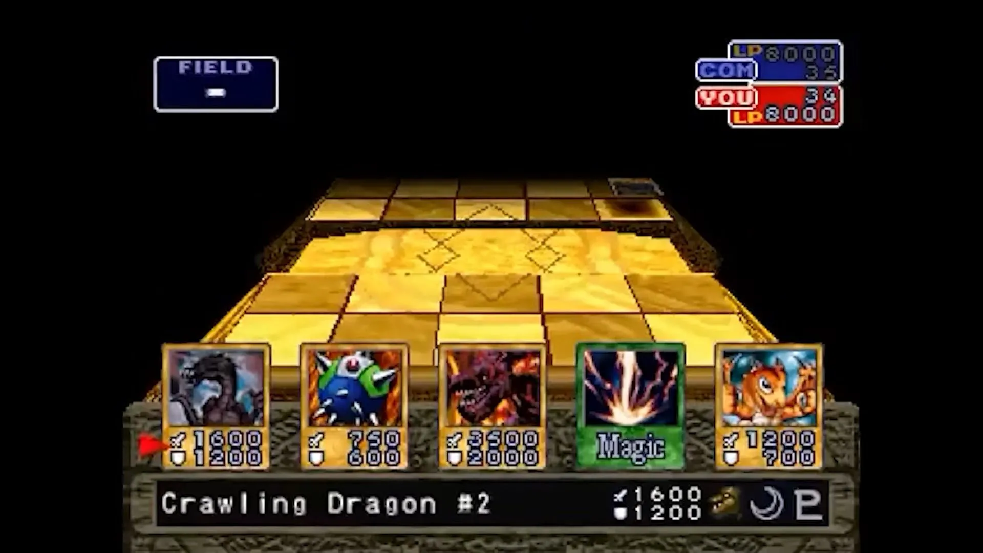 Nhân vật chính trong game Yu-Gi-Oh! Forbidden Memories đang chuẩn bị cho trận đấu bài.