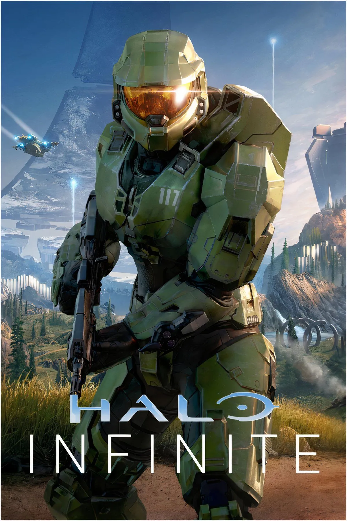 Nhân vật Master Chief trong Halo Infinite với vũ khí và áo giáp đặc trưng, sẵn sàng cho trận chiến