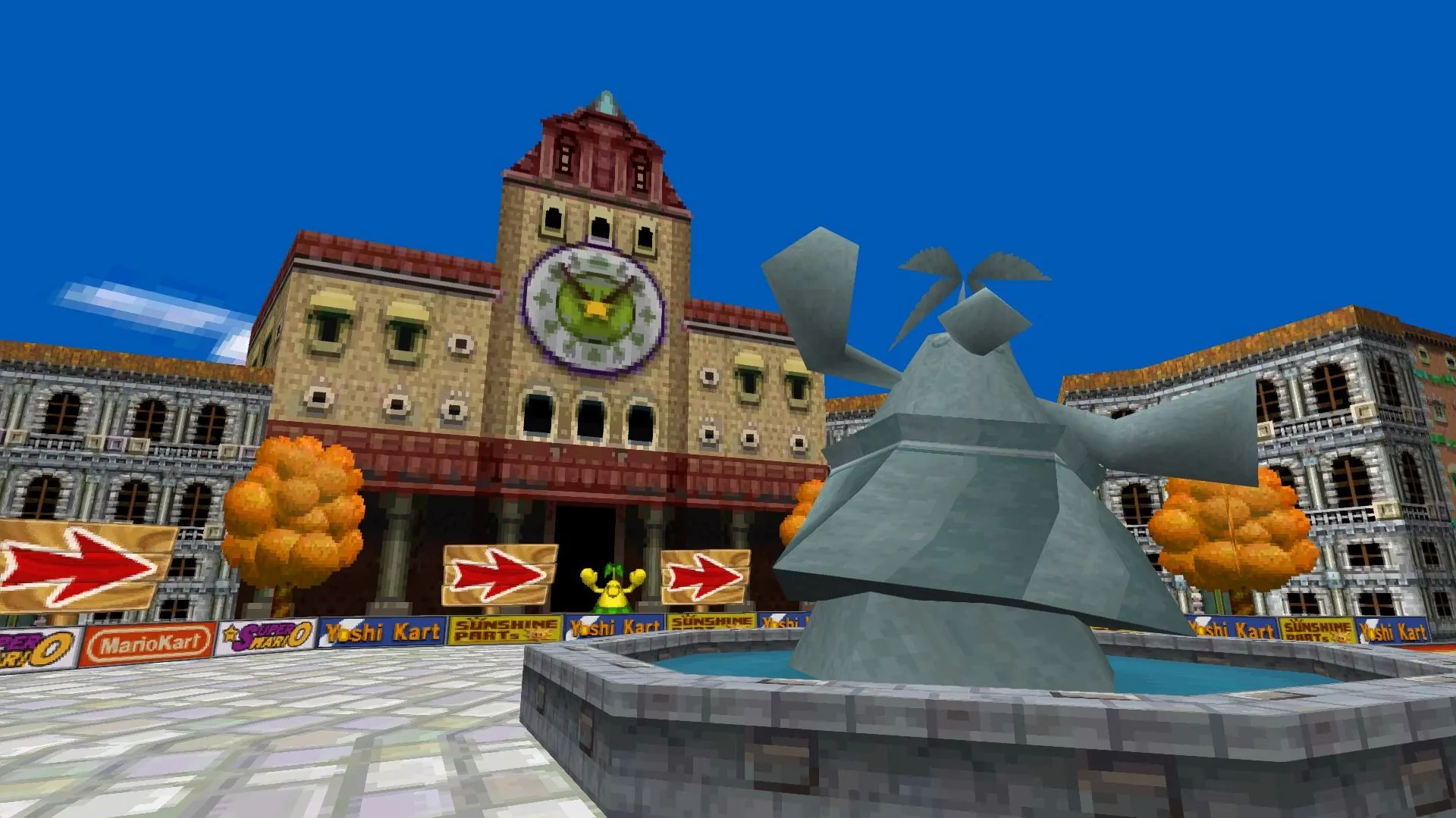 Quảng trường Delfino Square từ Mario Kart DS, tái hiện khung cảnh Super Mario Sunshine.