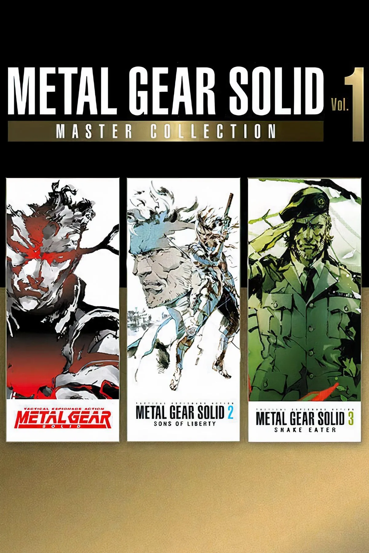 Solid Snake đang ẩn nấp trong Metal Gear Solid Master Collection Vol 1, với bối cảnh căn cứ quân sự và giao diện HUD hiển thị trạng thái tàng hình.