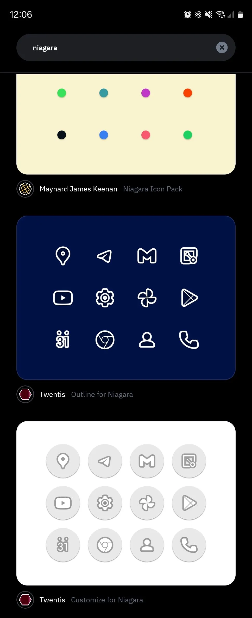 Thanh tìm kiếm trong Icon Pack Studio giúp người dùng dễ dàng tìm kiếm gói biểu tượng theo chủ đề mong muốn